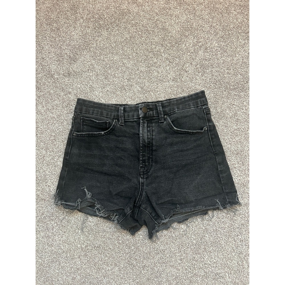 Boho Altar'd State Denim Shorts Womens Medium Black Excellent Raw Hem DH804-WBLK